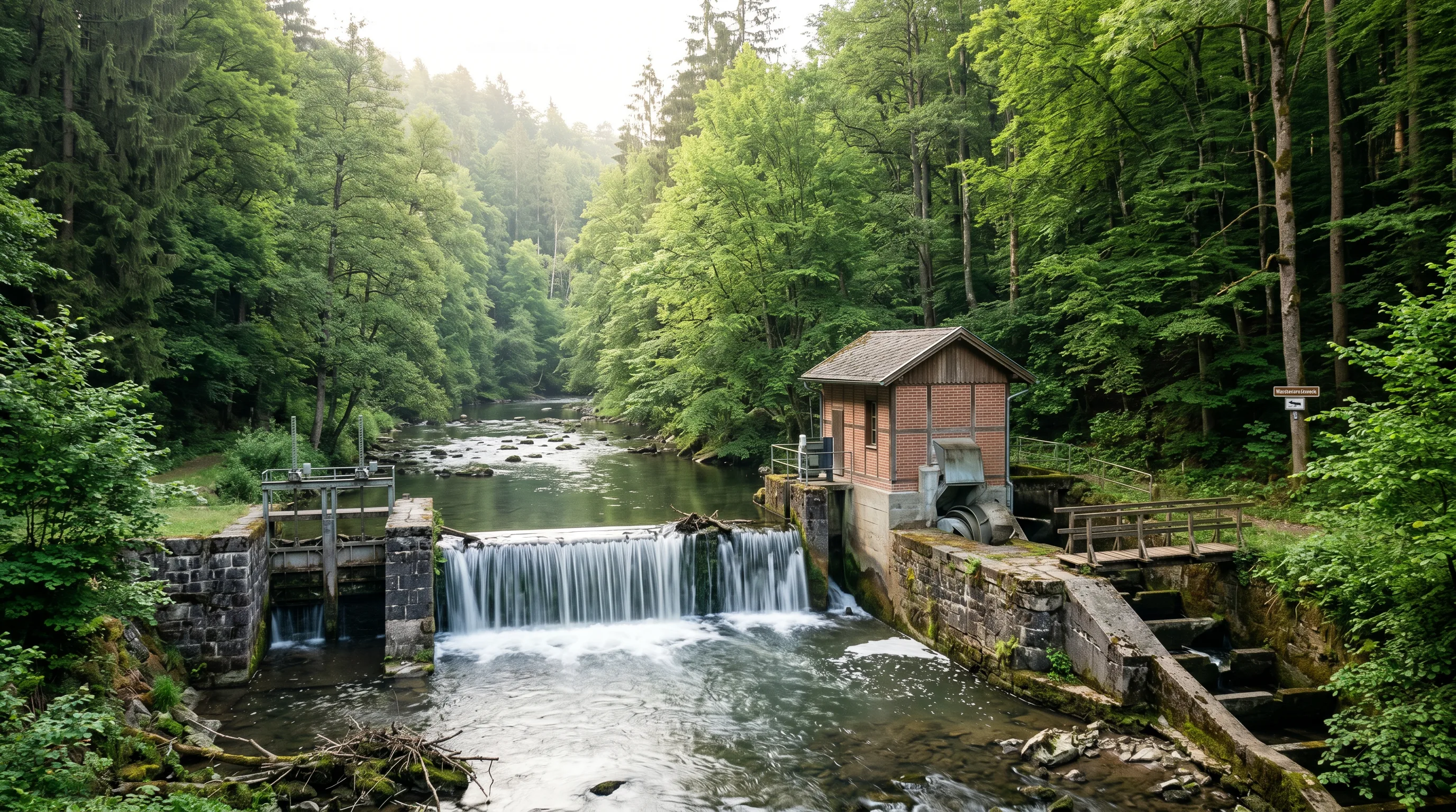 Wasserkraftwerk am Fluss